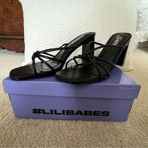 Liliana Black Strappy Women's Heels
